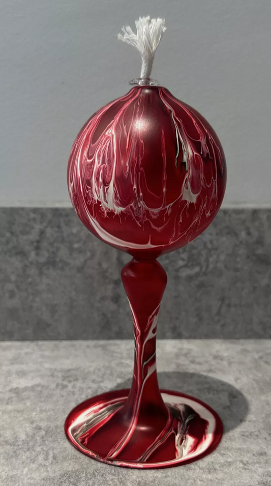 Hand-Blown Marble pattern Glass Essential Oil Lamp