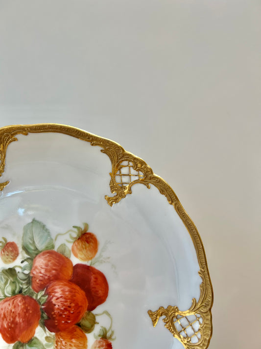 Germany Fürstenberg Rococo-Style Dessert Plate – Embossed Porcelain with 24K Gilding