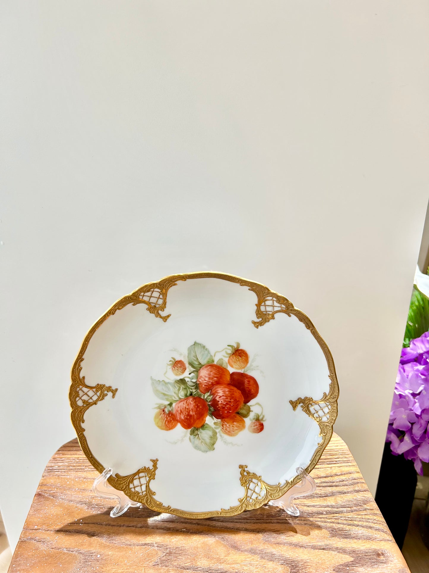 Germany Fürstenberg Rococo-Style Dessert Plate – Embossed Porcelain with 24K Gilding