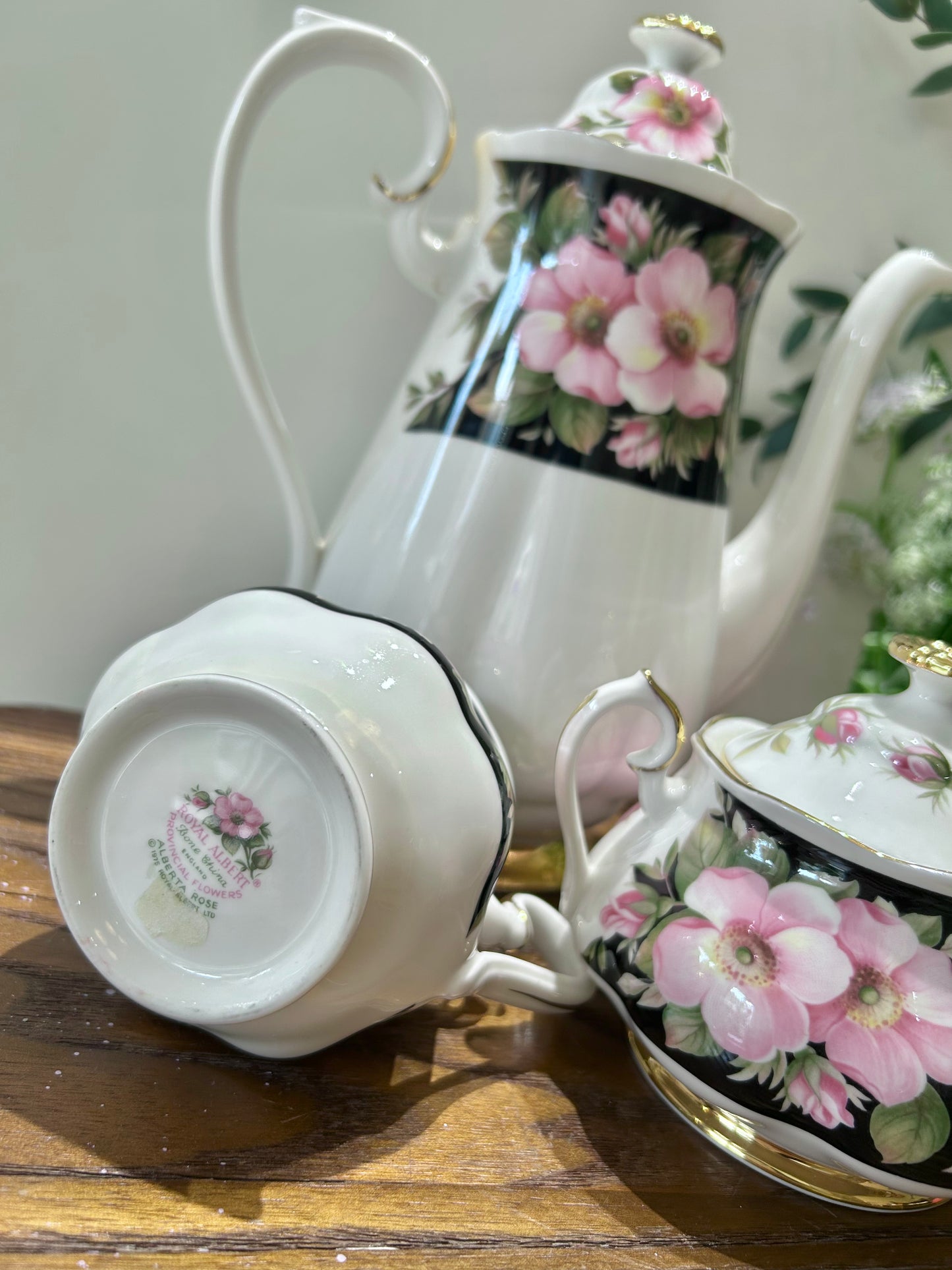 Royal Albert “Canadian Provincial Flowers” Bone China Coffee Set – Fine English Porcelain with Floral Charm