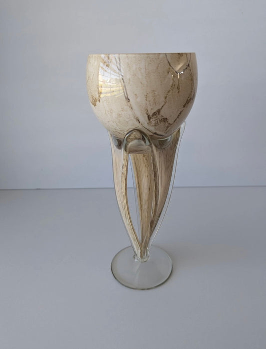 Jozefina Krosn Art Hand Blown Glass Jellyfish Style Candle Holder