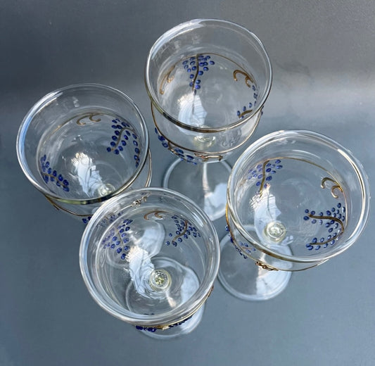 Studio Art Glass Goblet with Signature Engraving