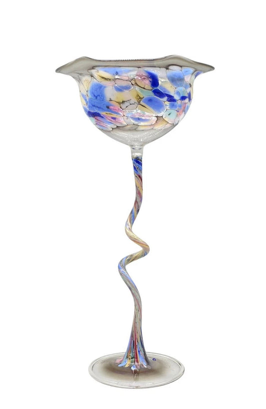 Vintage 1930s Hand-Blown Glass Candlestick Holder – Timeless Art Deco Elegance