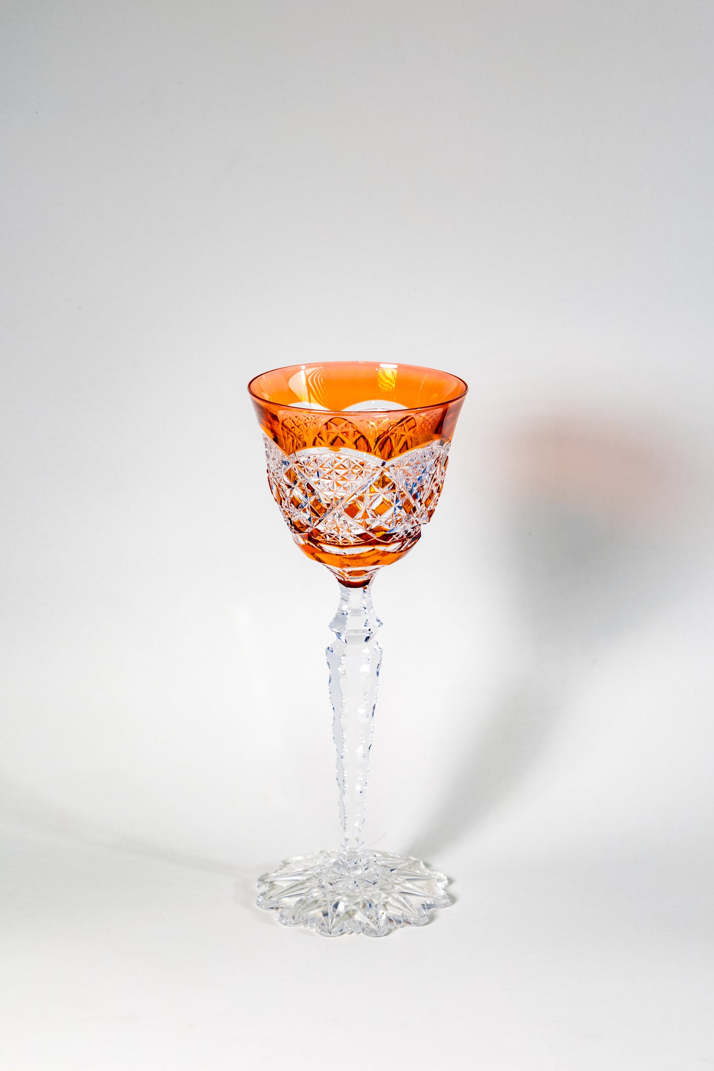 Val Saint Lambert “Imperial Floral Foot” Colored Crystal Goblet – Russian Tsar Commission Edition