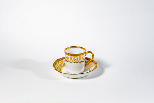 Limoges “Empire Garland” Mocha Cup and Saucer