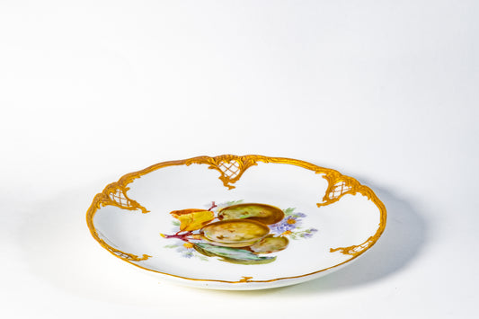 “Golden Orchard” Hand-Painted Porcelain Dessert Plate