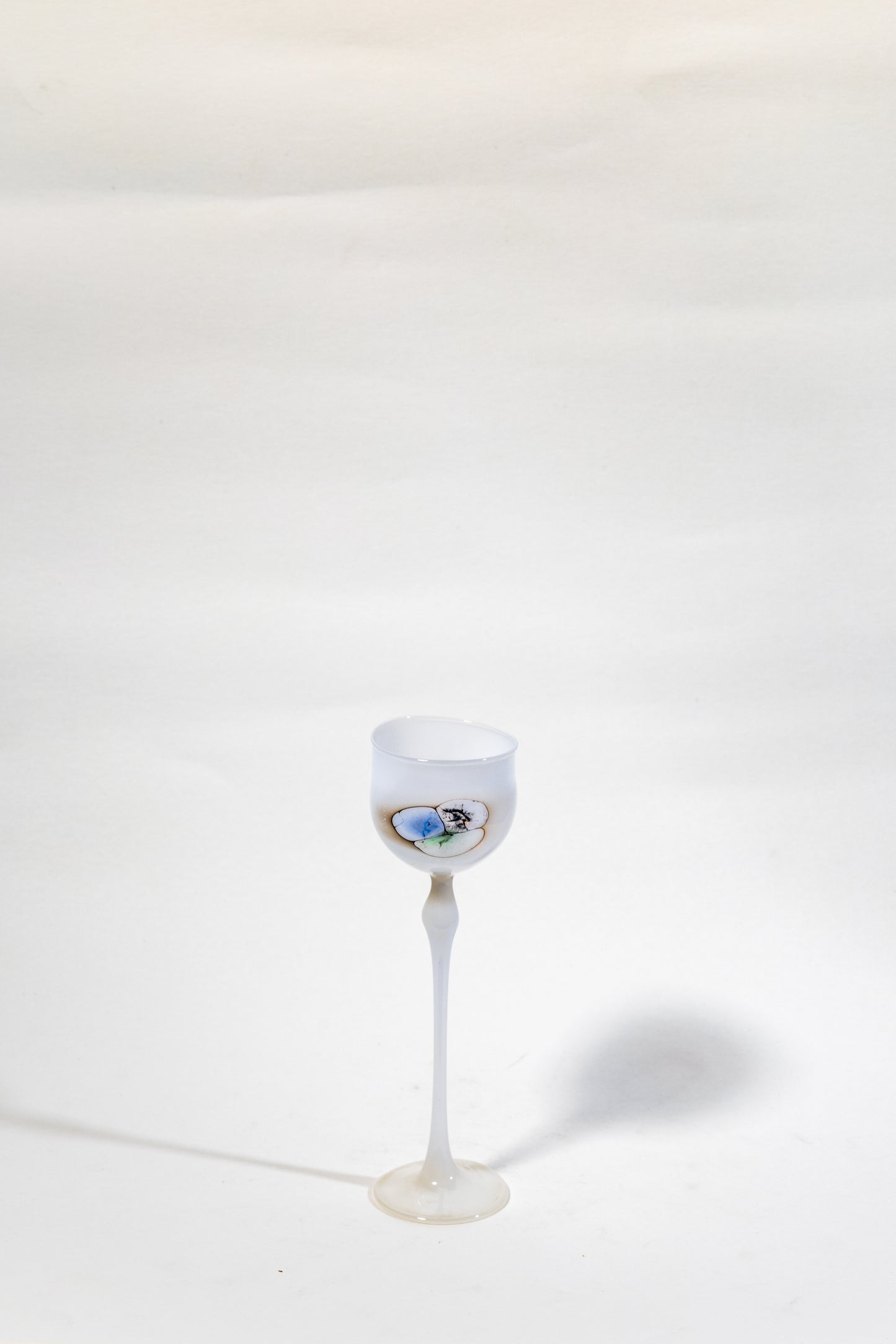 “Ethereal Balance” Handblown Opaline Art Glass Goblet
