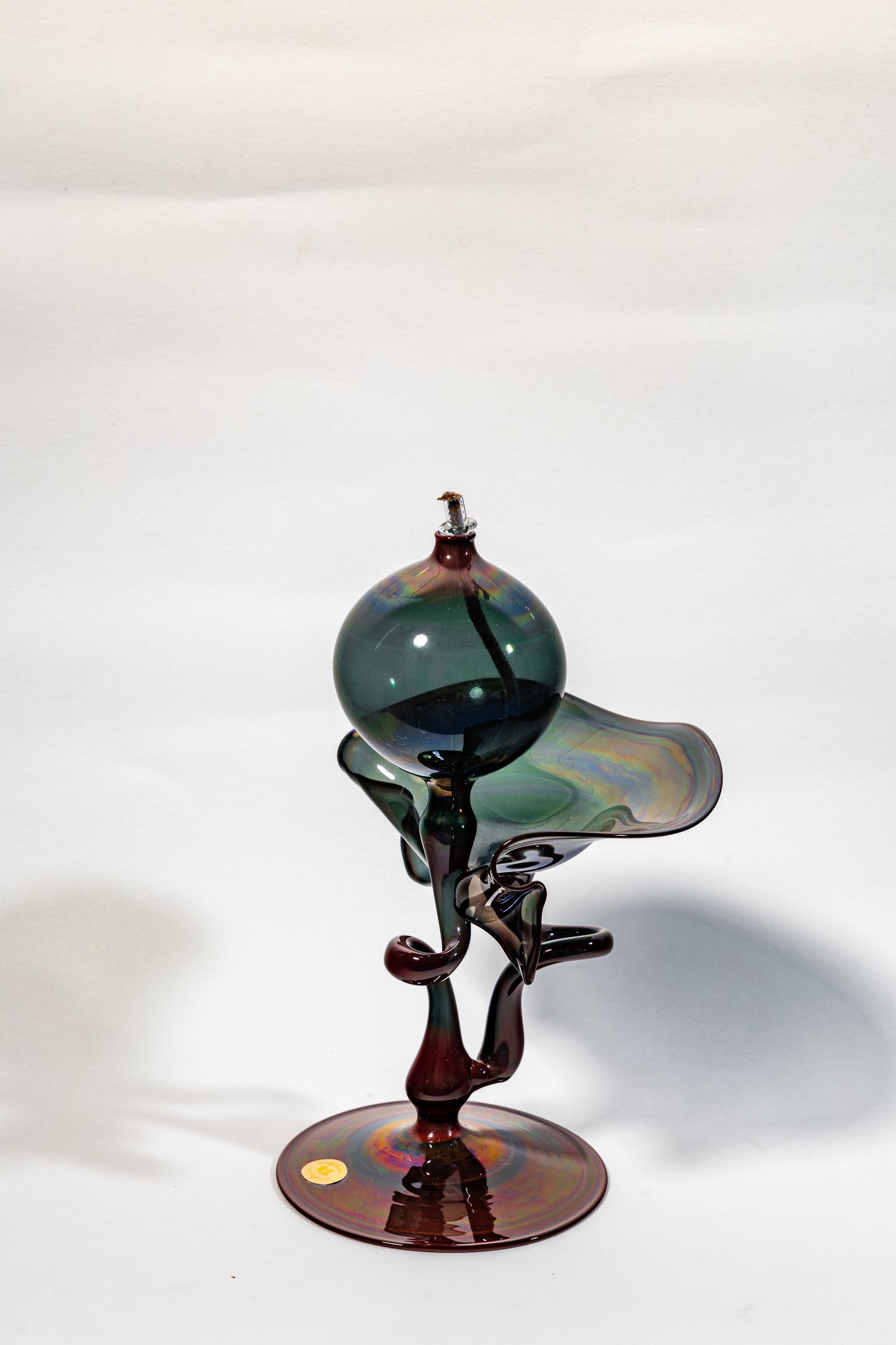 Handblown Vintage Oil Lamp Sculpture