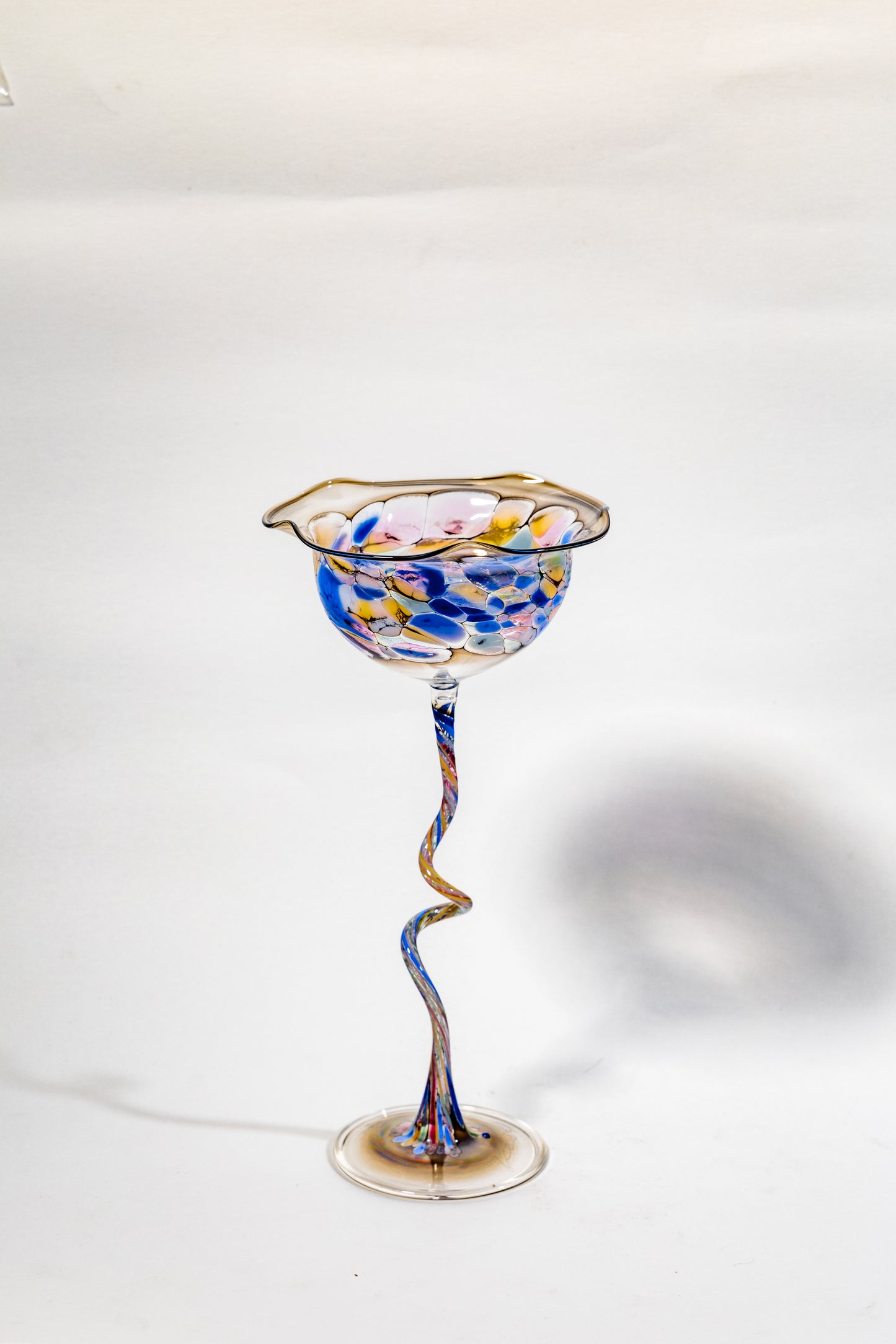 Vintage 1930s Hand-Blown Glass Candlestick Holder – Timeless Art Deco Elegance