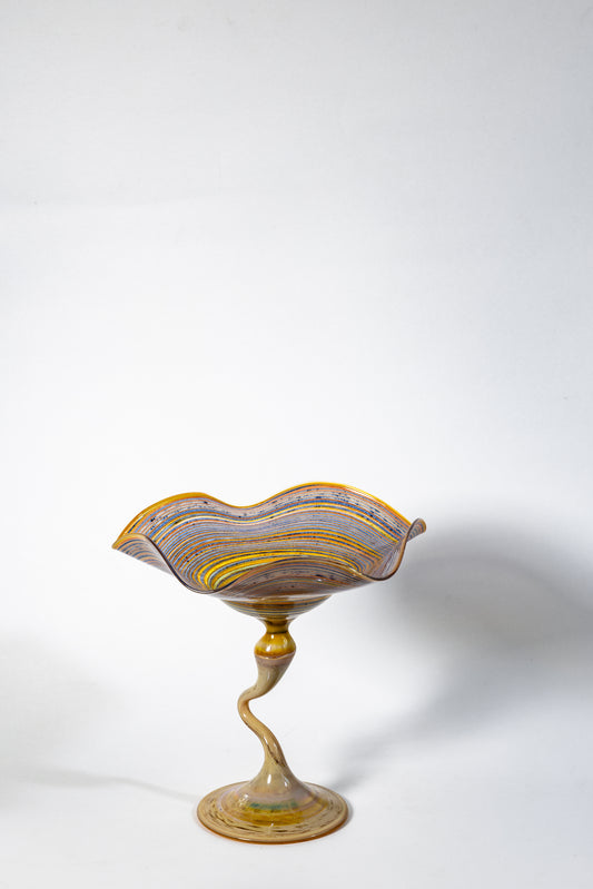 Handblown glass candle holder