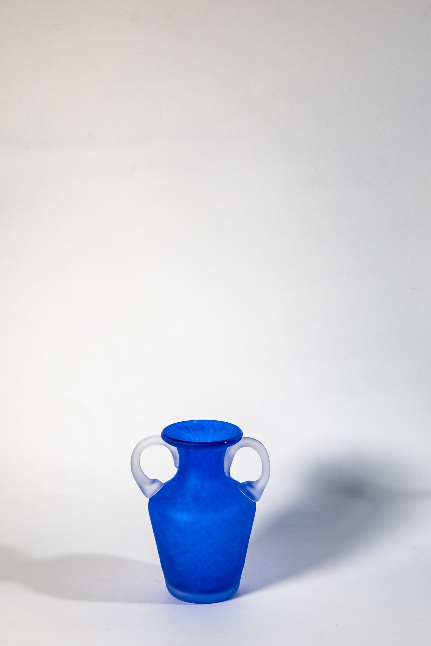 Scavo Blue Double-Handled Glass Vase