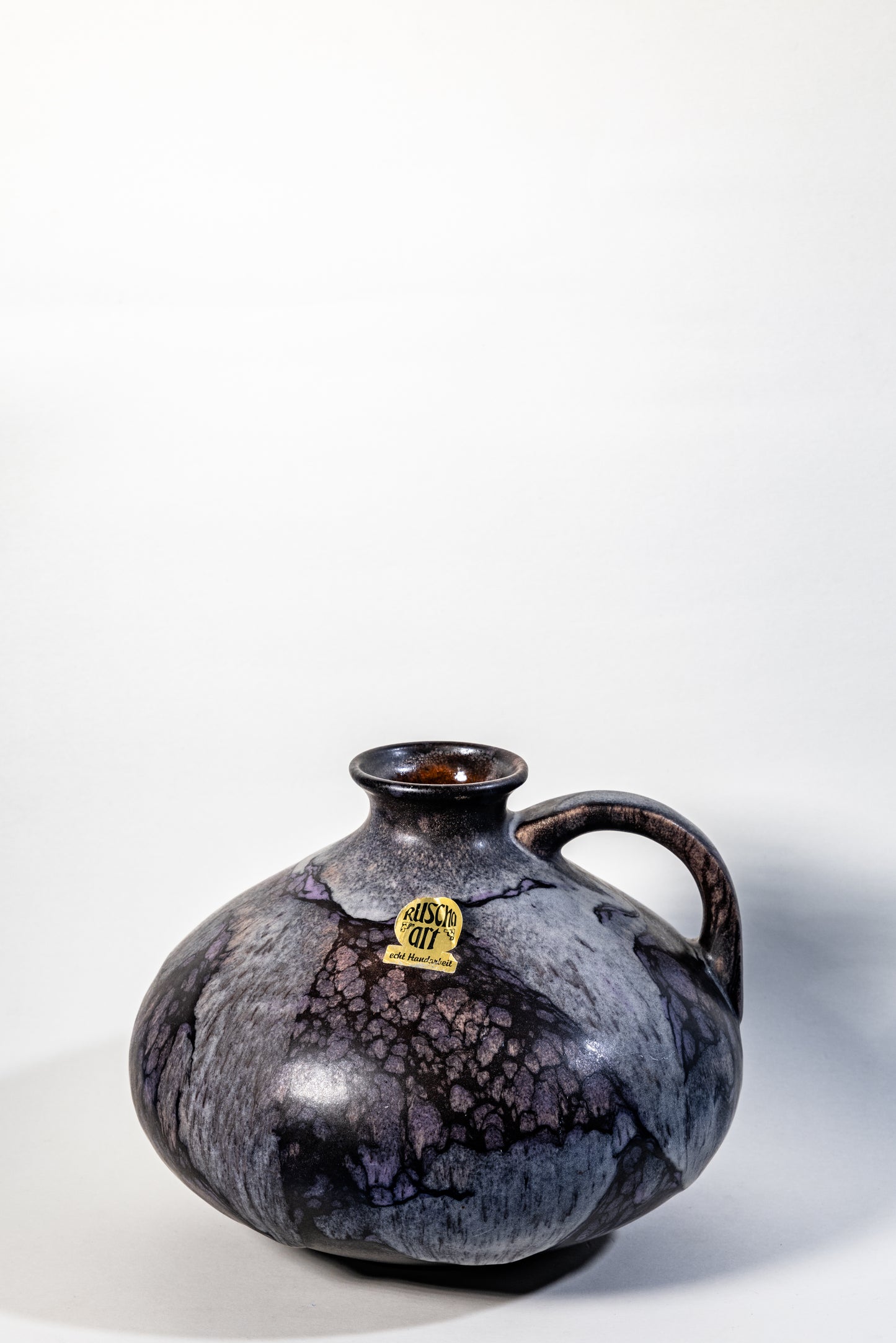 Ruscha Art Pottery – “Vulcano” Glazed Handle Vase (Model 313)