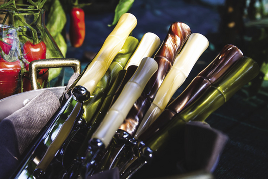 Elegant Bamboo-Handle Cutlery Set – Knife, Fork & Spoon Trio