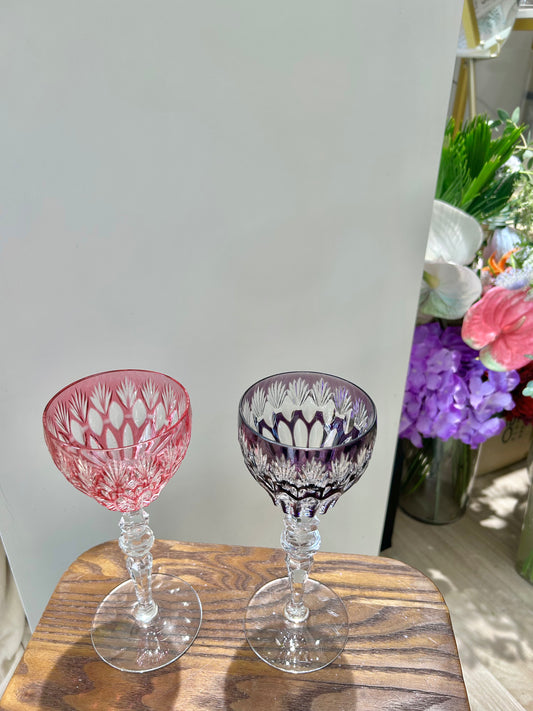Peil & Putzler Colored Cut Crystal Wine Glass – Full-Cut Brilliance with Timeless Weight