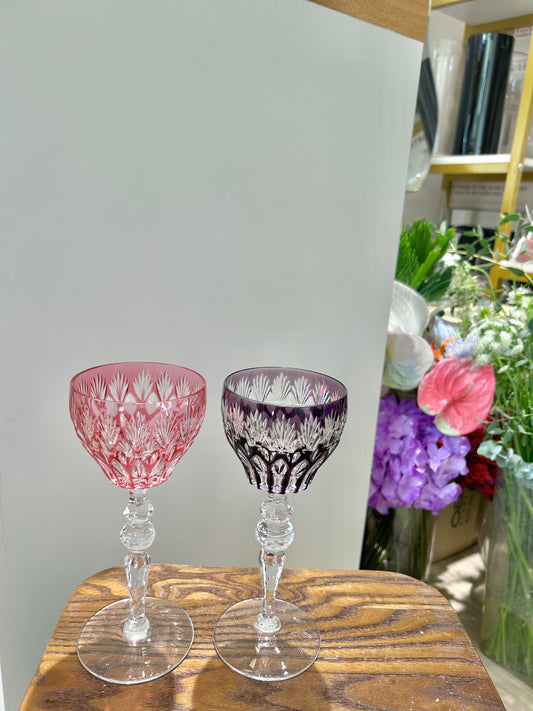 Peil & Putzler Colored Cut Crystal Wine Glass – Full-Cut Brilliance with Timeless Weight
