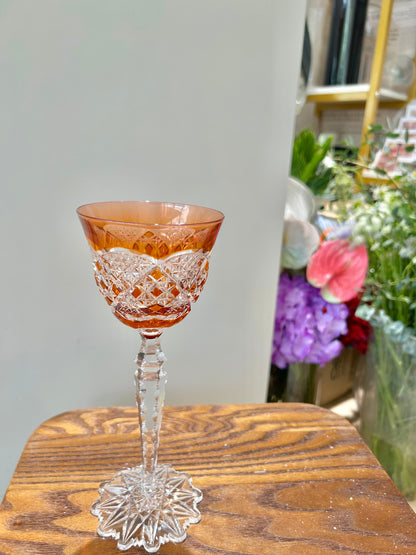 Val Saint Lambert “Imperial Floral Foot” Colored Crystal Goblet – Russian Tsar Commission Edition