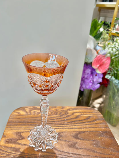 Val Saint Lambert “Imperial Floral Foot” Colored Crystal Goblet – Russian Tsar Commission Edition