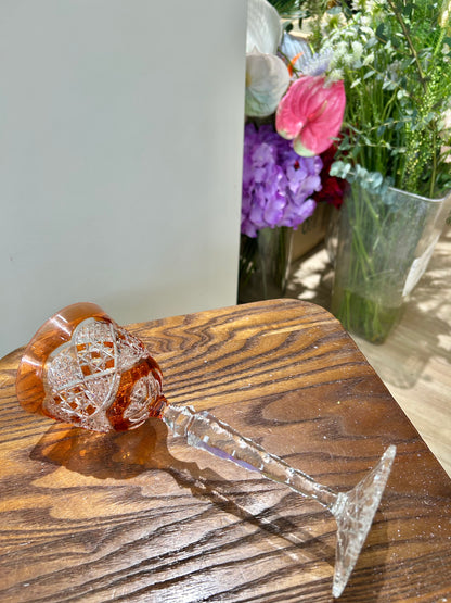 Val Saint Lambert “Imperial Floral Foot” Colored Crystal Goblet – Russian Tsar Commission Edition