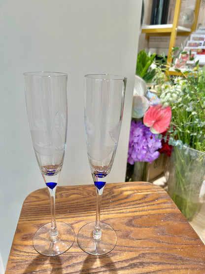 Elegant Etched Champagne Flute