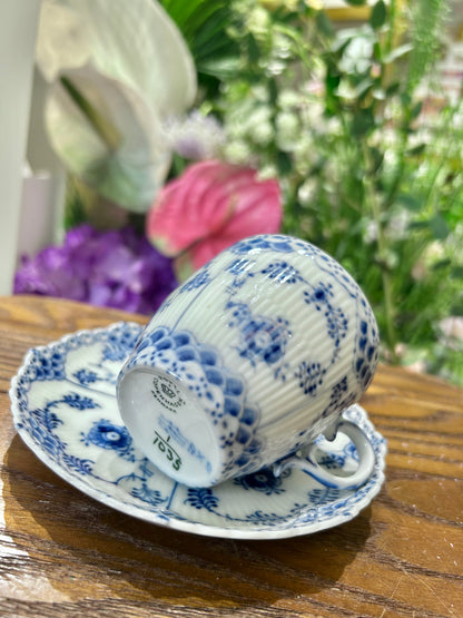 Royal Copenhagen Full Lace Hand-Painted Coffee Cup – Danish Porcelain Elegance