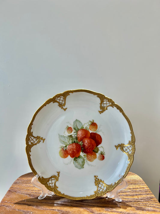 Germany Fürstenberg Rococo-Style Dessert Plate – Embossed Porcelain with 24K Gilding