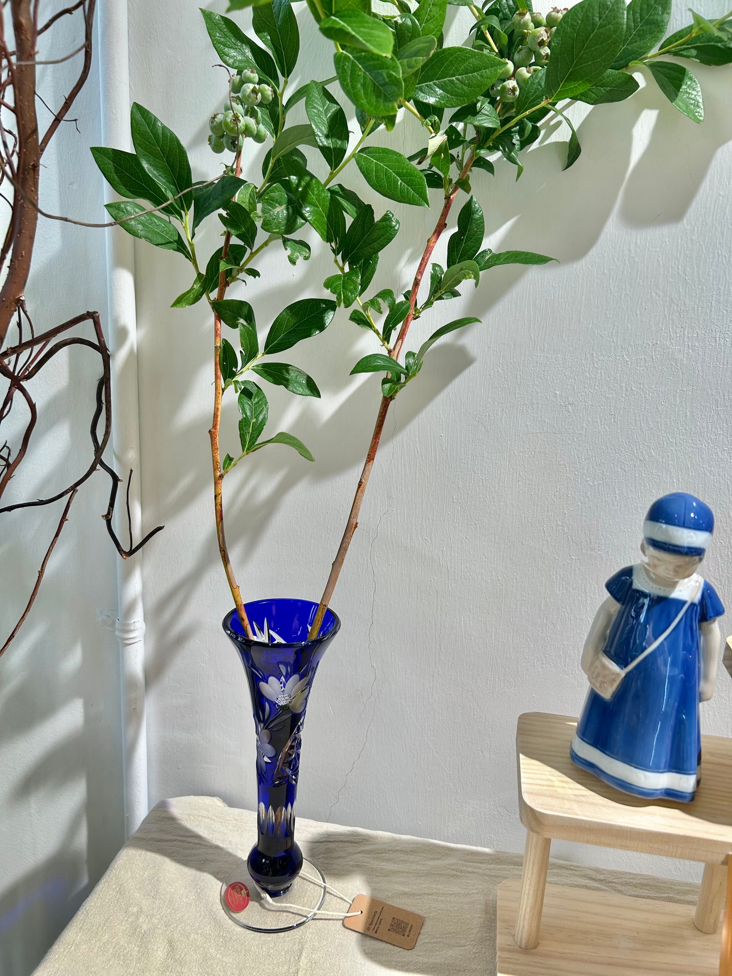 Schönborner Blue Cut Crystal Vase – German Elegance in Deep Sapphire