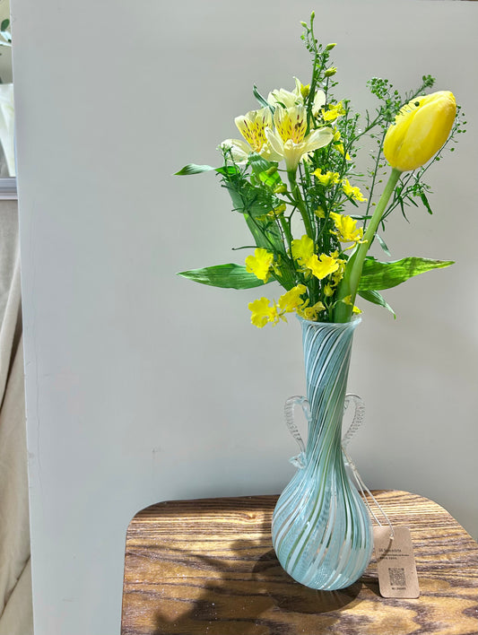Murano Mint Green Hand-Blown Glass Vase – Treads Glass Artistry from Italy
