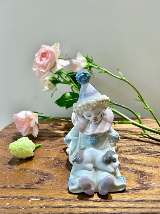 Spanish Lladro Porcelain Figurine – Seated Pierrot Clown