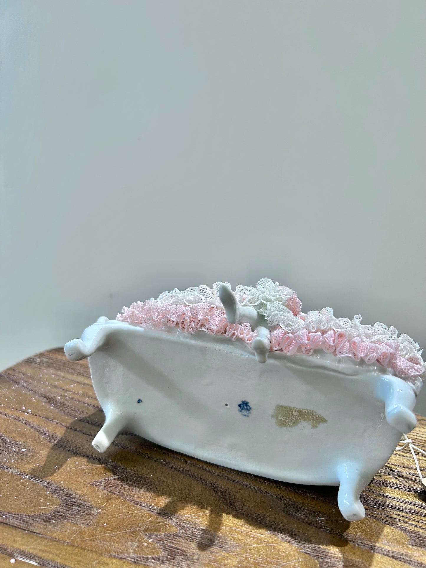 Germany Volksstedt Lace Porcelain Figurine – Seated Lady on Settee· Rococo Revival Elegance