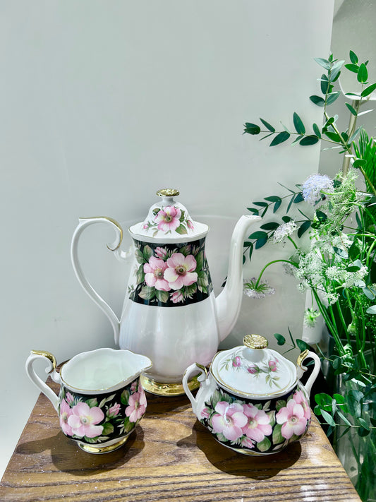 Royal Albert “Canadian Provincial Flowers” Bone China Coffee Set – Fine English Porcelain with Floral Charm