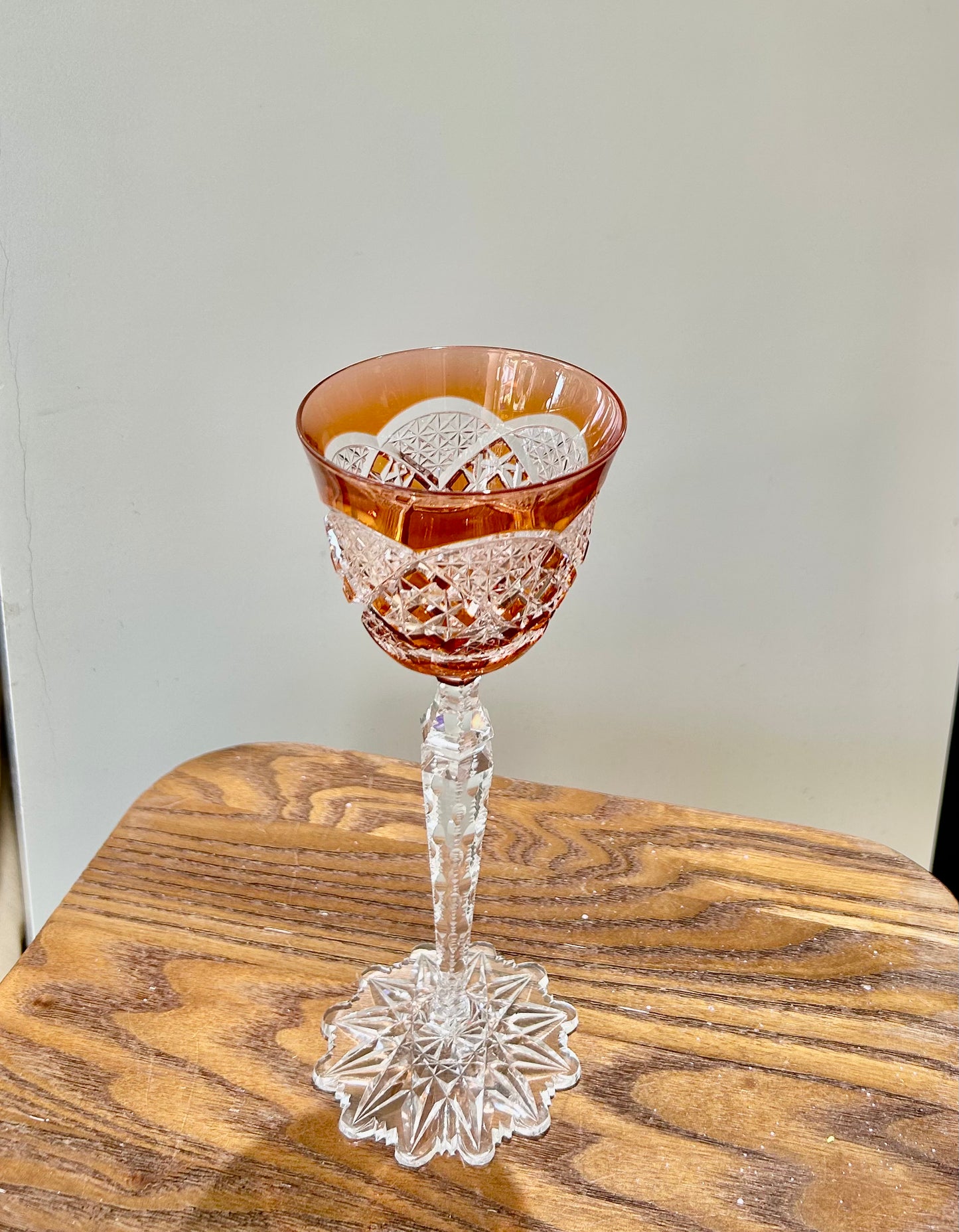 Val Saint Lambert “Imperial Floral Foot” Colored Crystal Goblet – Russian Tsar Commission Edition