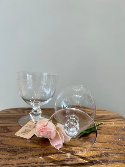 Set of 2 Vintage signed Baccarat Crystal Martini Glasses – Art Deco Elegance from 1930s France