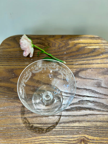 Set of 2 Vintage signed Baccarat Crystal Martini Glasses – Art Deco Elegance from 1930s France