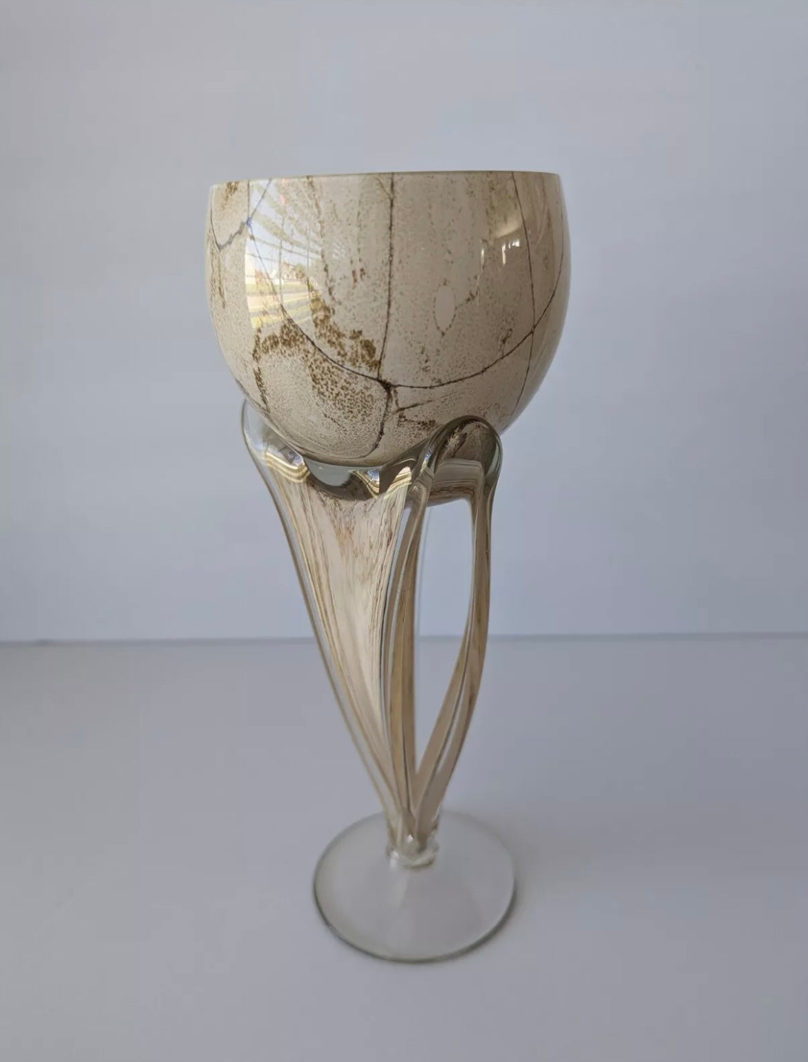 Jozefina Krosn Art Hand Blown Glass Jellyfish Style Candle Holder