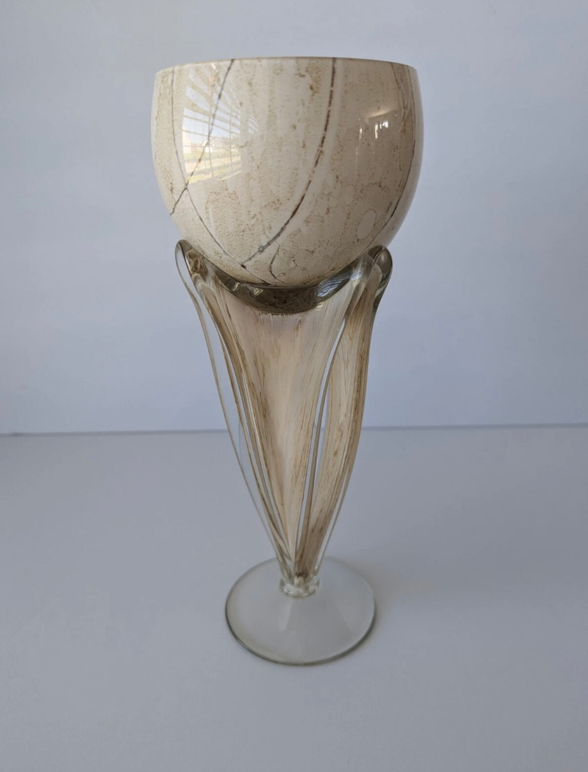 Jozefina Krosn Art Hand Blown Glass Jellyfish Style Candle Holder