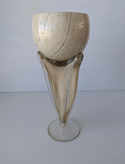 Jozefina Krosn Art Hand Blown Glass Jellyfish Style Candle Holder