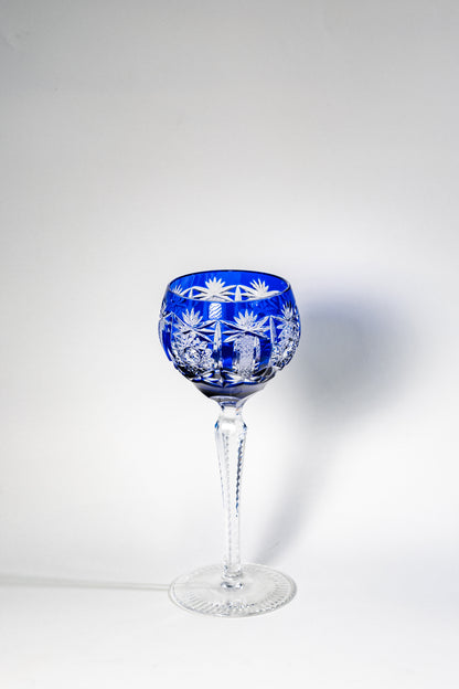 Blue Cut Crystal Wine Goblet – Germany