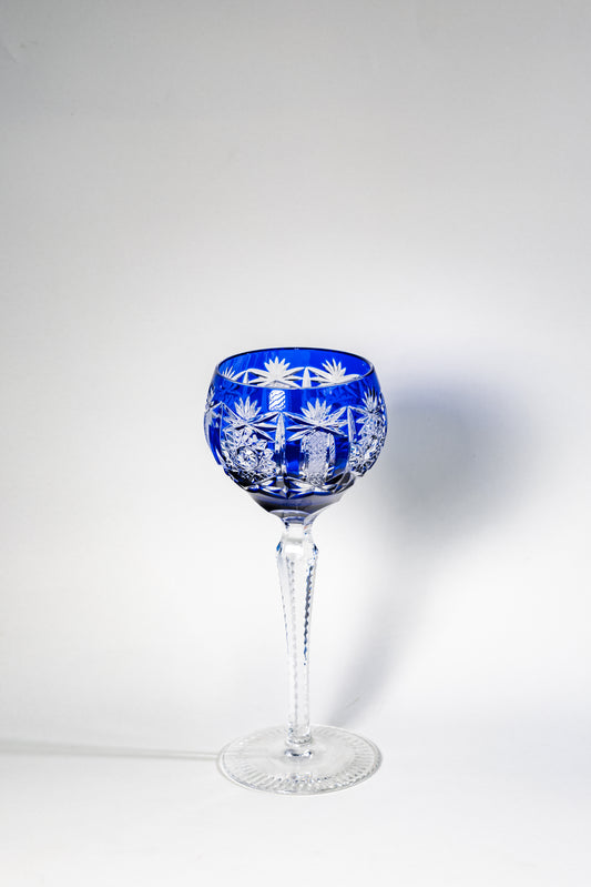 Blue Cut Crystal Wine Goblet – Germany