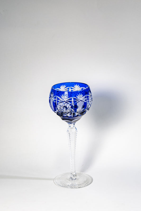 Blue Cut Crystal Wine Goblet – Germany