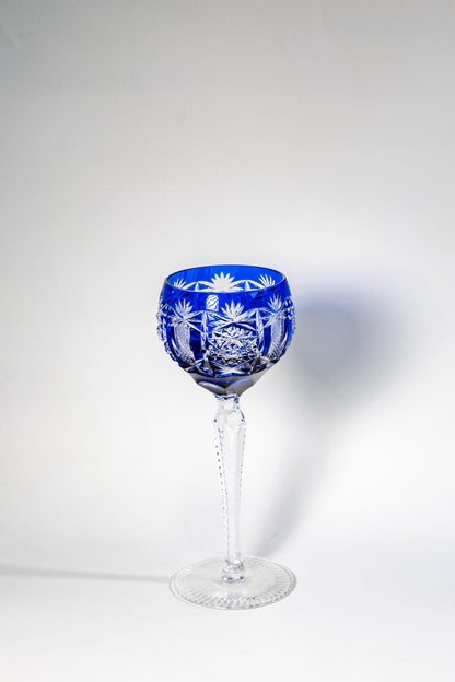 Blue Cut Crystal Wine Goblet – Germany