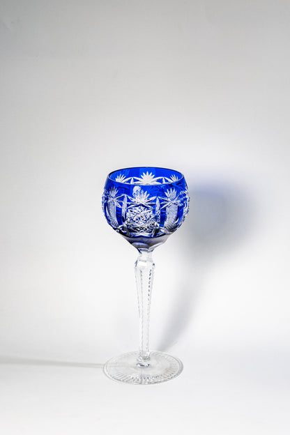 Blue Cut Crystal Wine Goblet – Germany