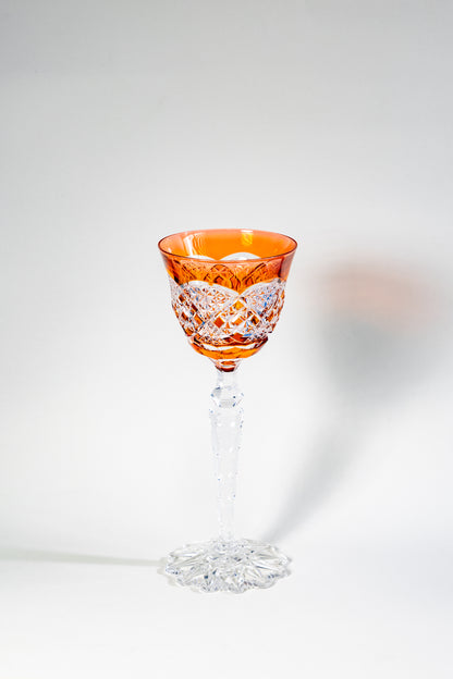 Val Saint Lambert “Imperial Floral Foot” Colored Crystal Goblet – Russian Tsar Commission Edition