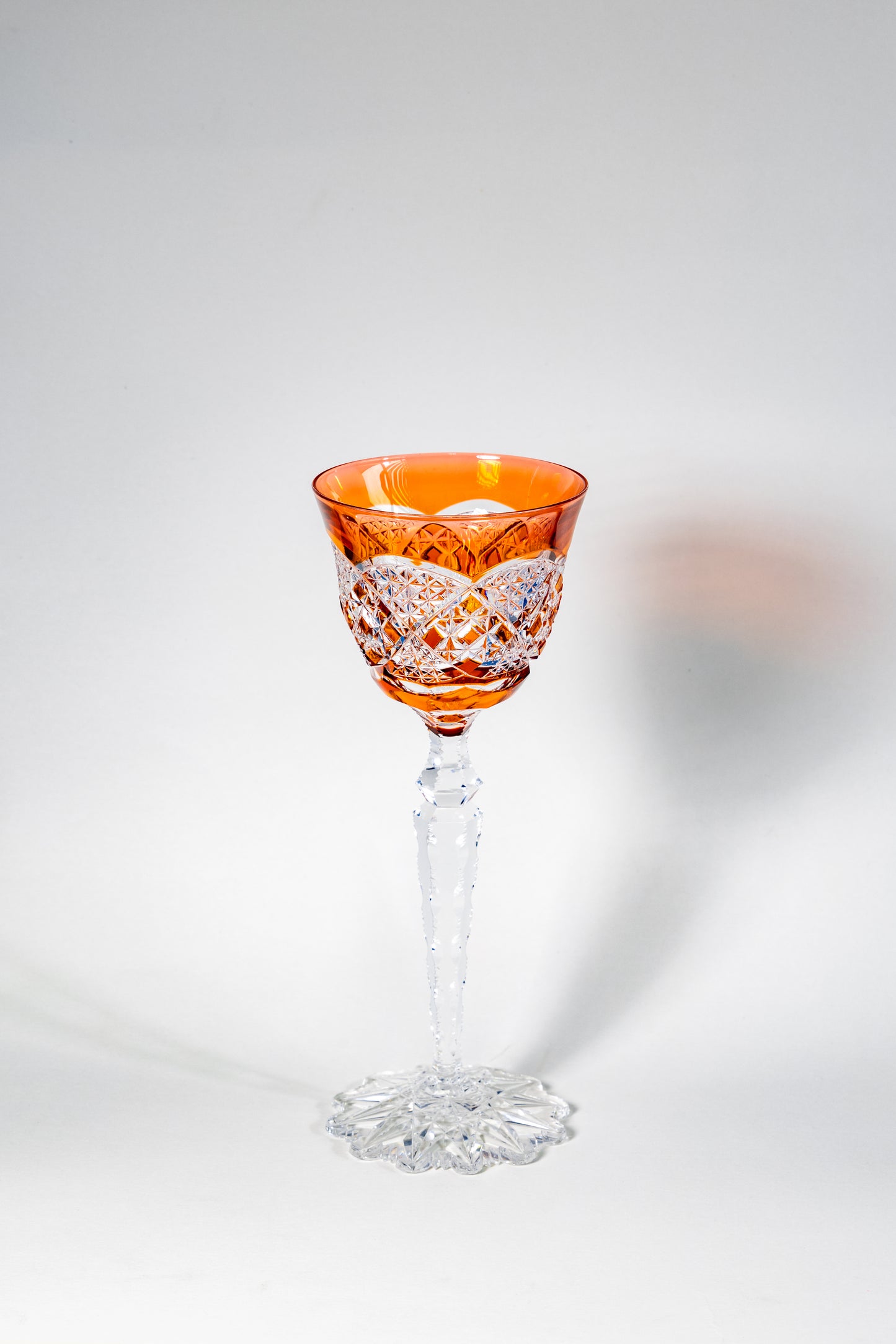Val Saint Lambert “Imperial Floral Foot” Colored Crystal Goblet – Russian Tsar Commission Edition