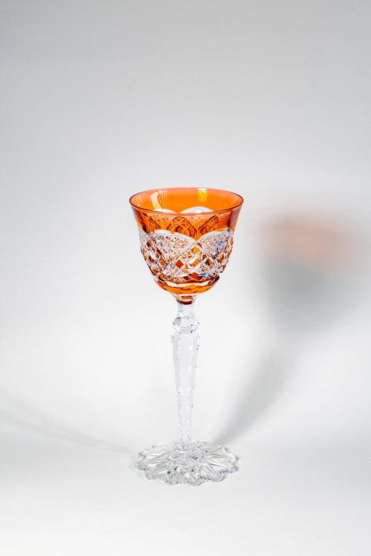 Val Saint Lambert “Imperial Floral Foot” Colored Crystal Goblet – Russian Tsar Commission Edition