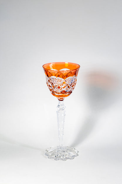 Val Saint Lambert “Imperial Floral Foot” Colored Crystal Goblet – Russian Tsar Commission Edition