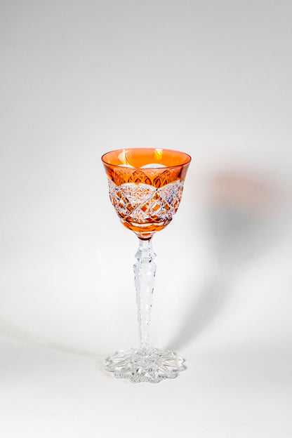 Val Saint Lambert “Imperial Floral Foot” Colored Crystal Goblet – Russian Tsar Commission Edition