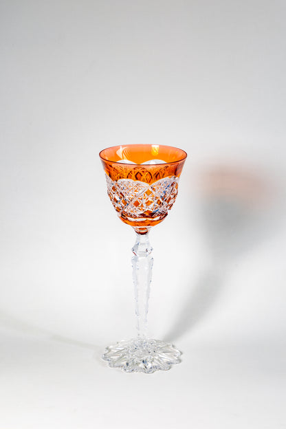 Val Saint Lambert “Imperial Floral Foot” Colored Crystal Goblet – Russian Tsar Commission Edition
