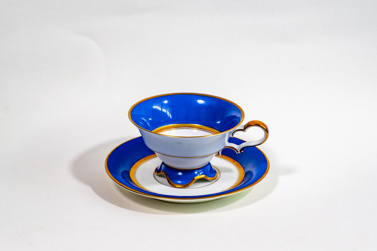 “Azure Reverie” Porcelain Teacup and Saucer by Hutschenreuther