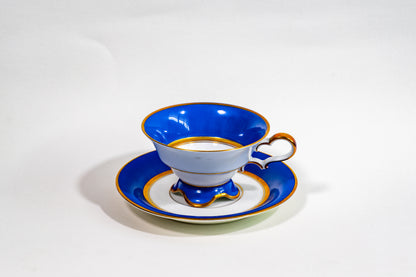 “Azure Reverie” Porcelain Teacup and Saucer by Hutschenreuther