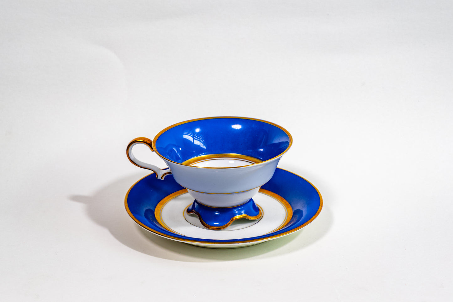 “Azure Reverie” Porcelain Teacup and Saucer by Hutschenreuther